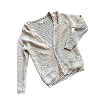 Beige knitted wool cardigan