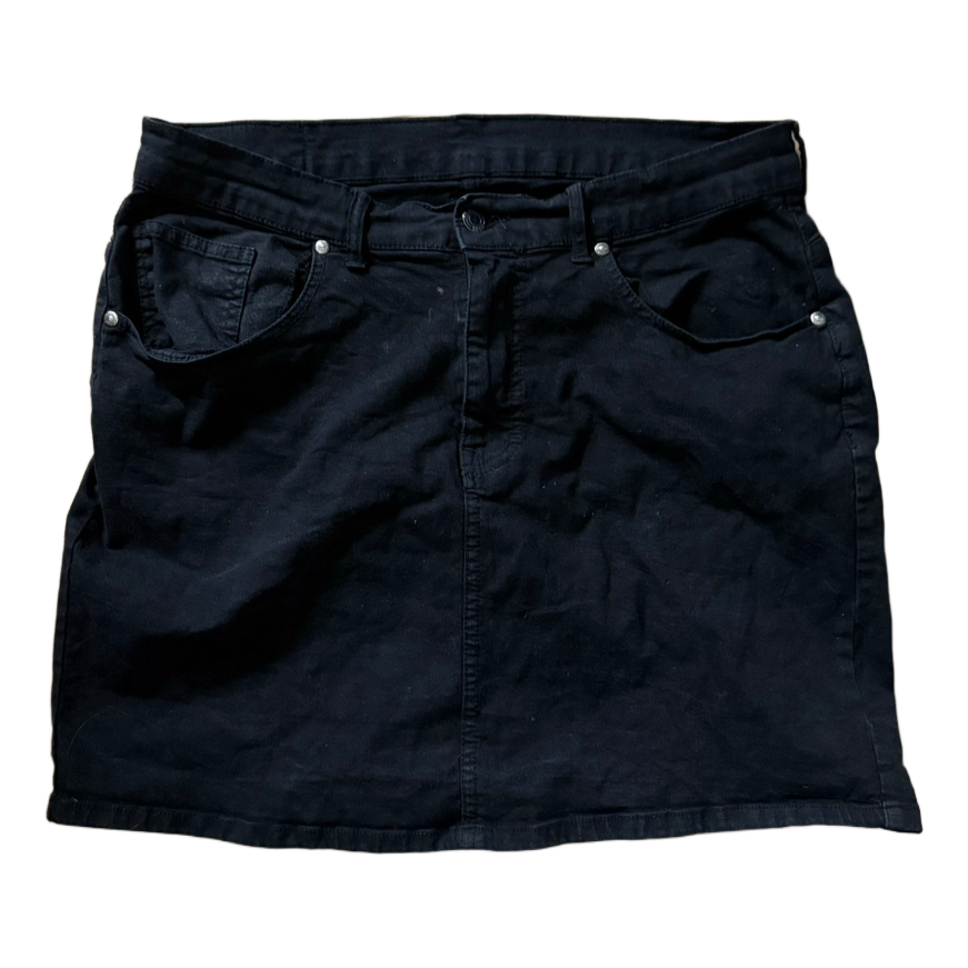 Sort denimnederdel