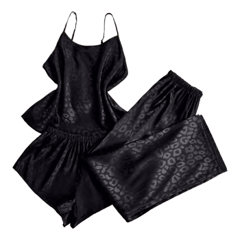 Black leopard pajama set