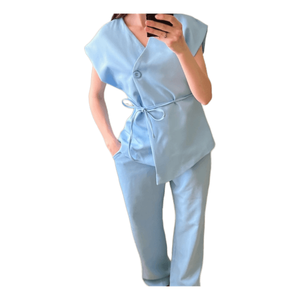 Light blue trouser suit