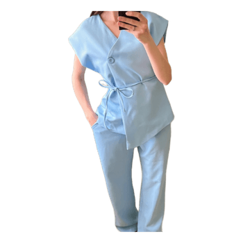 Light blue trouser suit