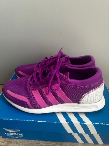 Purple Adidas Los Angeles sneakers