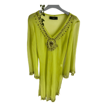 Lime green embellished tunic