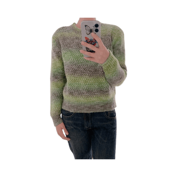 Striped green knit sweater