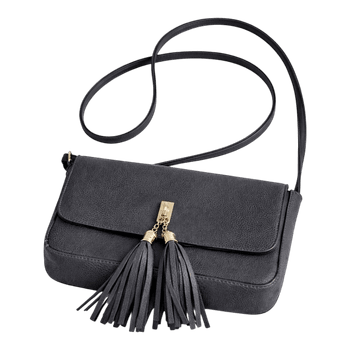 Dark Graphite Tassel Crossbody Bag