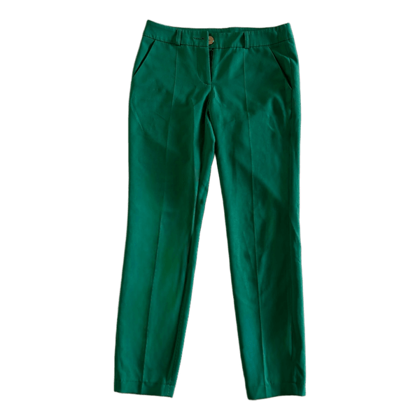 Green straight-leg trousers