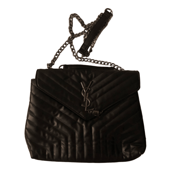 Sort quiltet skuldertaske