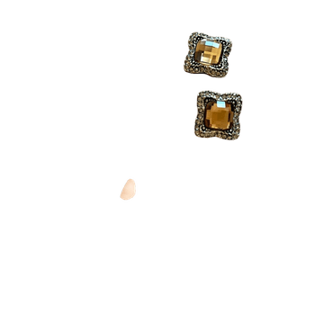 Brown stone stud earrings