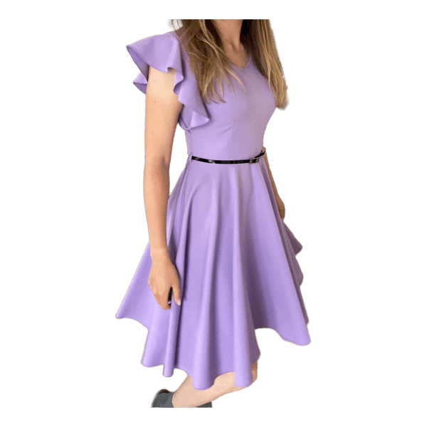 Purple ruffled mini dress