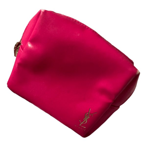 Pink YSL cosmetic bag