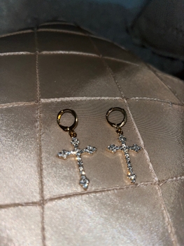 Diamond cross earrings