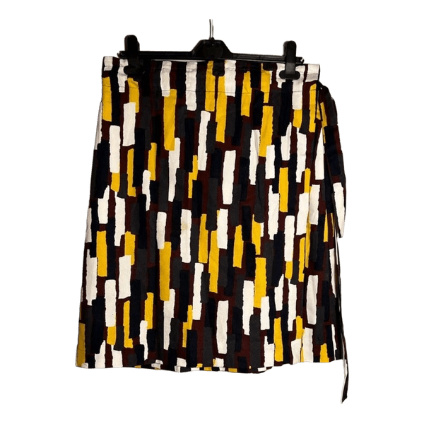 Multicolor patterned wrap skirt