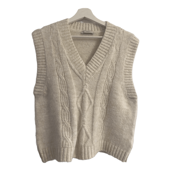 Beige strik vest