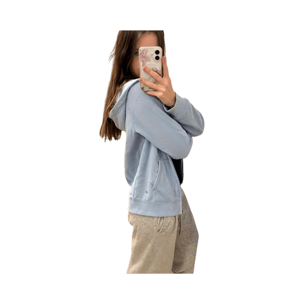 Light blue zip-up hoodie