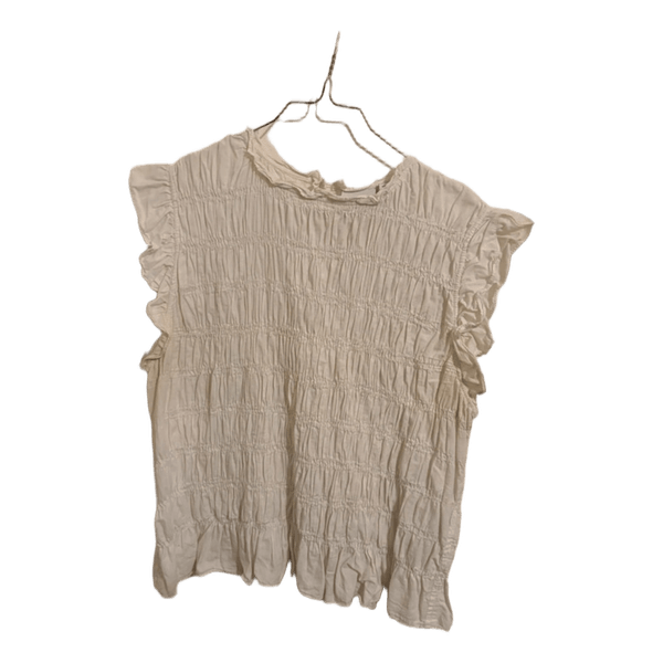 Hvid ærmeløs smock top