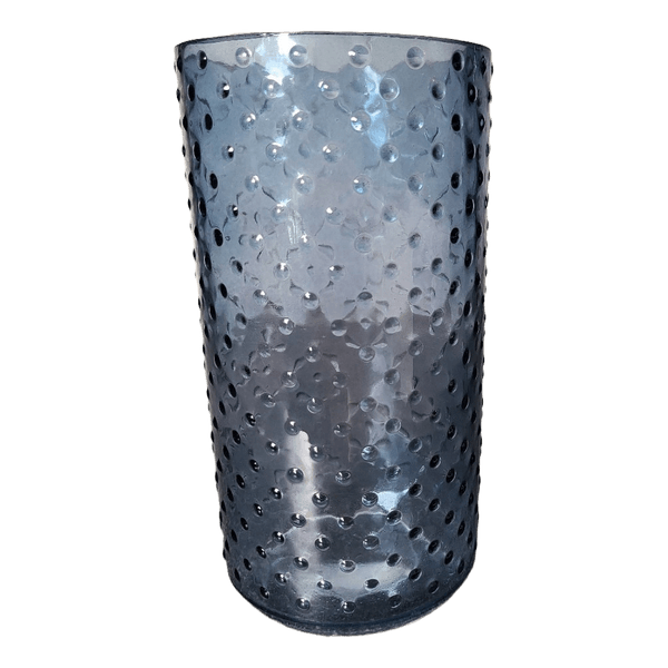 Blå mönstrad glasvas
