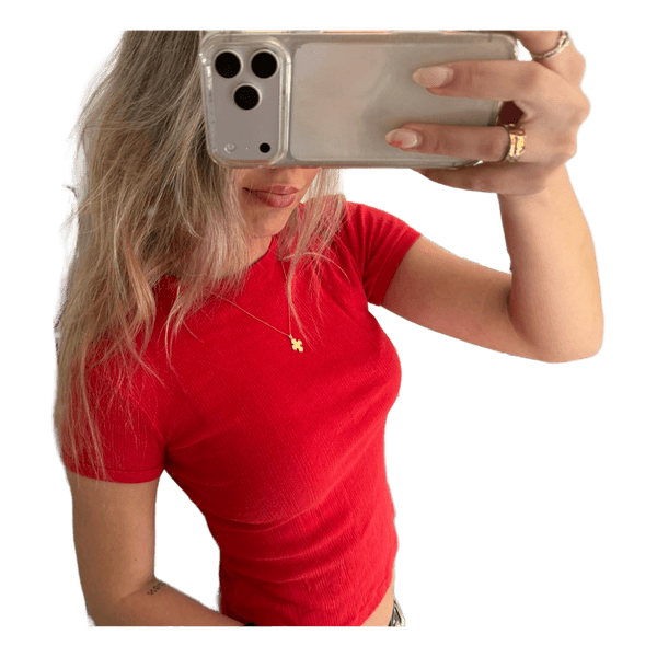 Rød kortærmet t-shirt