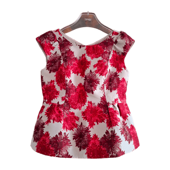 MaxMara red floral peplum top
