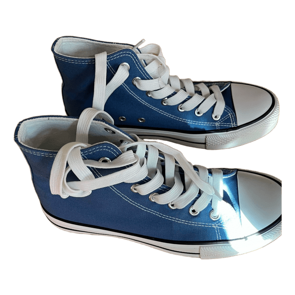 Blue high top sneakers