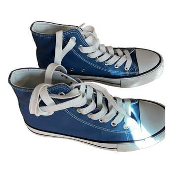 Blue high top sneakers