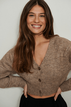 Brown v-neck cardigan