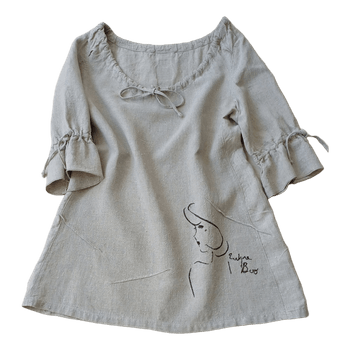 Beige linen blouse