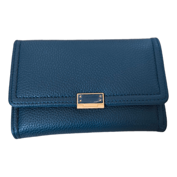 Blue faux leather wallet