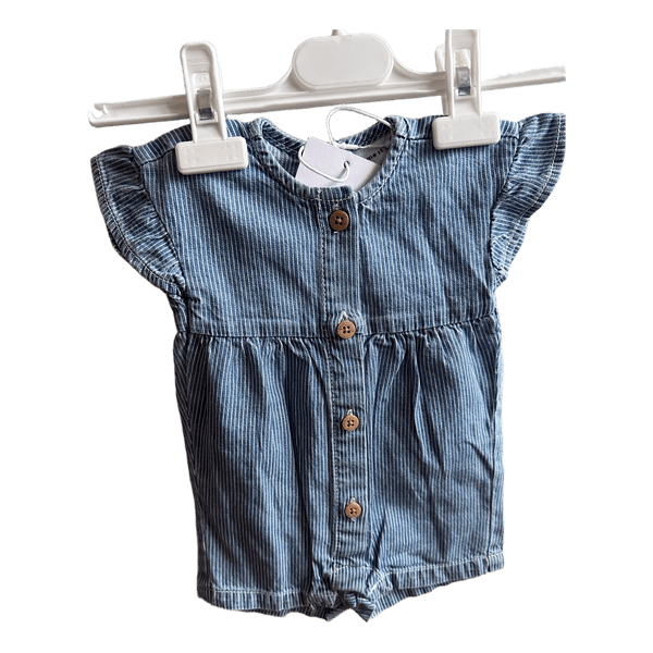 Blue striped romper