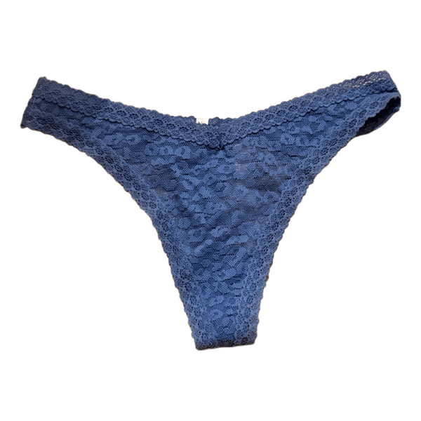 Blue lace thong