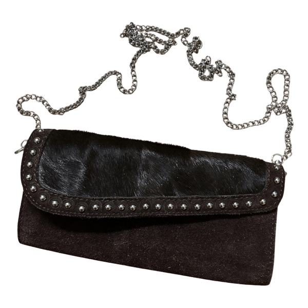 Brown fur handbag