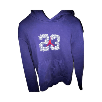Blue hoodie with logo