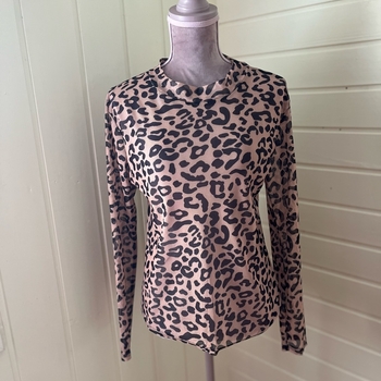 Sheer cheetah print long sleeve