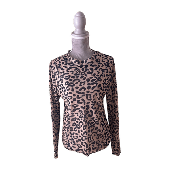 Sheer cheetah print long sleeve