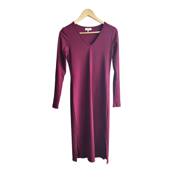 Bordo rievota midi kleita
