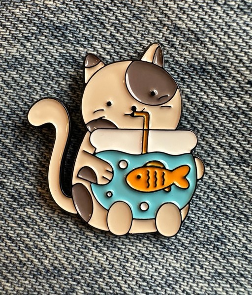 Cat enamel pin