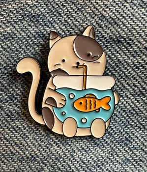 Cat enamel pin