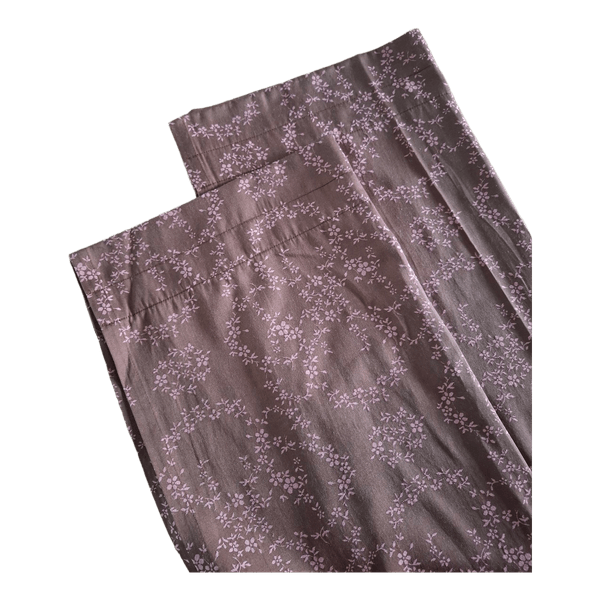 Ruskeat sivuverhot kukkakuviolla 140 x 240 cm 2 kpl