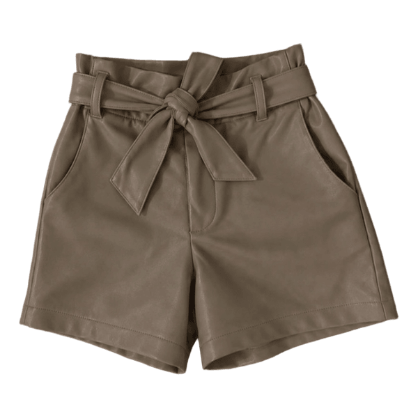 Beiget keinonahkaiset shortsit