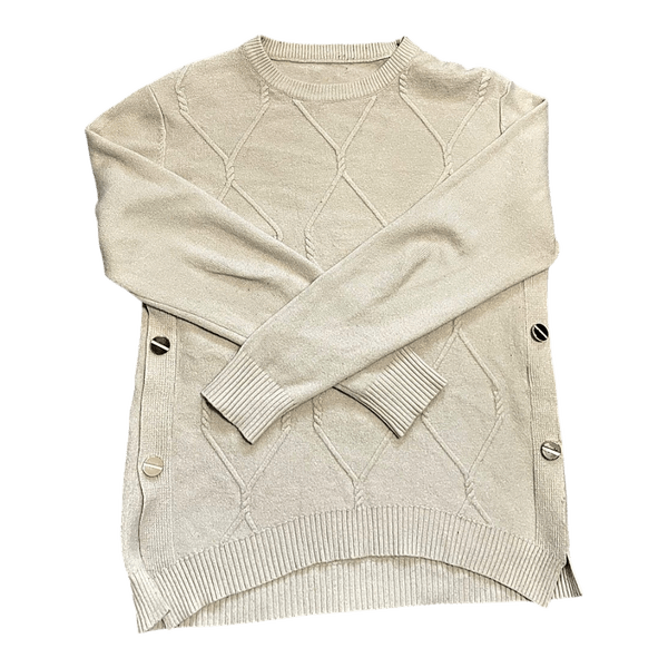 Beige cable knit cardigan