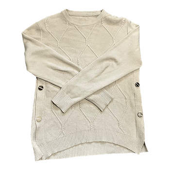 Beige cable knit cardigan