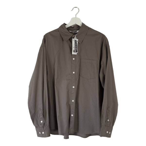 Weekday greyish brown long sleeve shirt