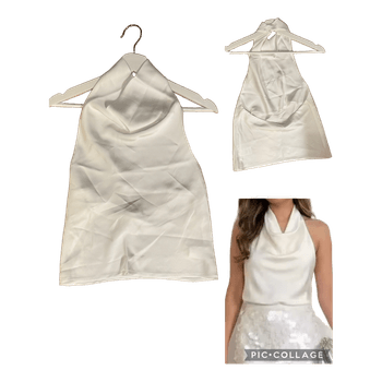 Valkoinen satiininen toppi XS-S