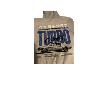 Beige huppari painatuksella