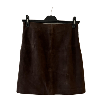 Suede mini skirt