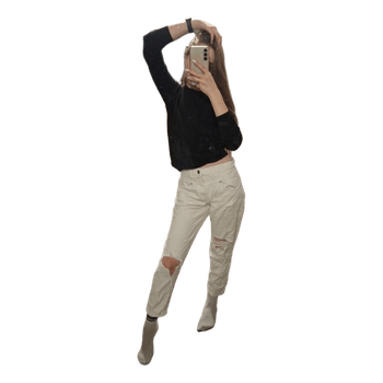 White Amisu mom jeans