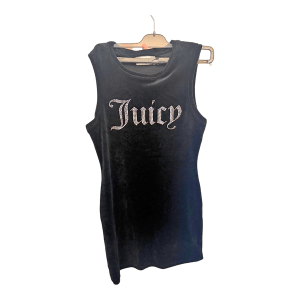 Black velvet logo dress