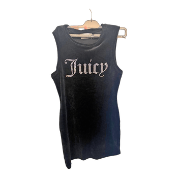Black velvet logo dress