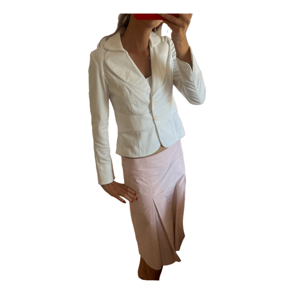 Hvid figursyet blazer