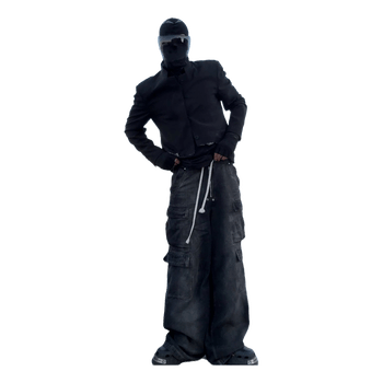 Black denim cargo pants