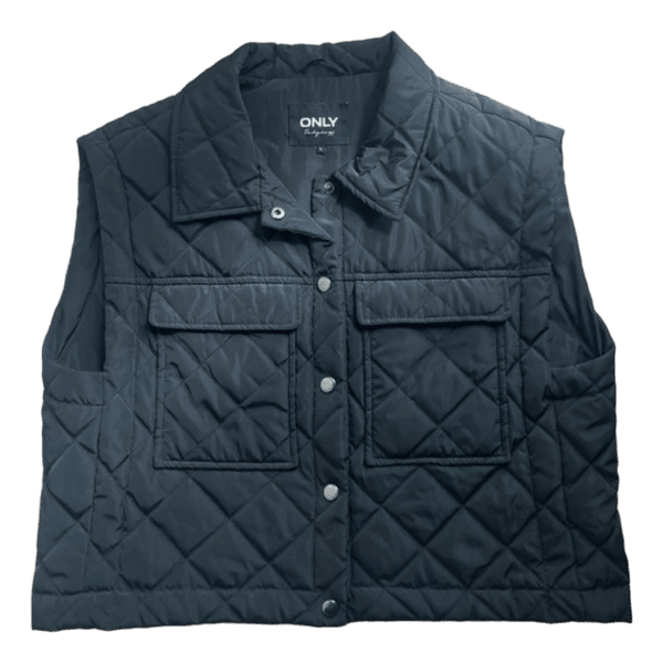 Sort quiltet vest